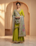 Golden Sand Mirror-Work Festive Lehenga