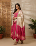Midnight Teal Scalloped Embroidery Sharara Set
