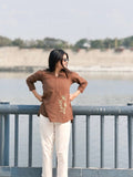 Coffee Brown Short Kurti Set