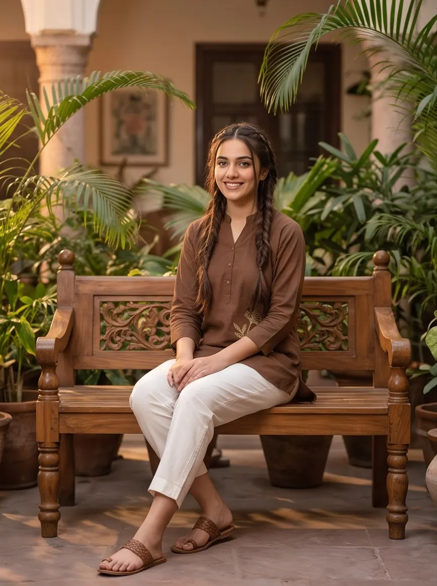 Black Embroidered A-Line Short Kurti
